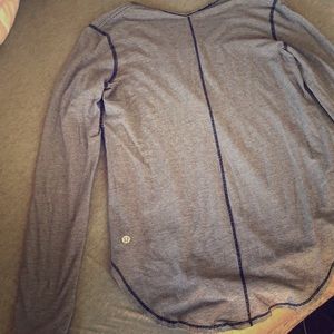 Grey/White thin stripe lululemon long sleeve top
